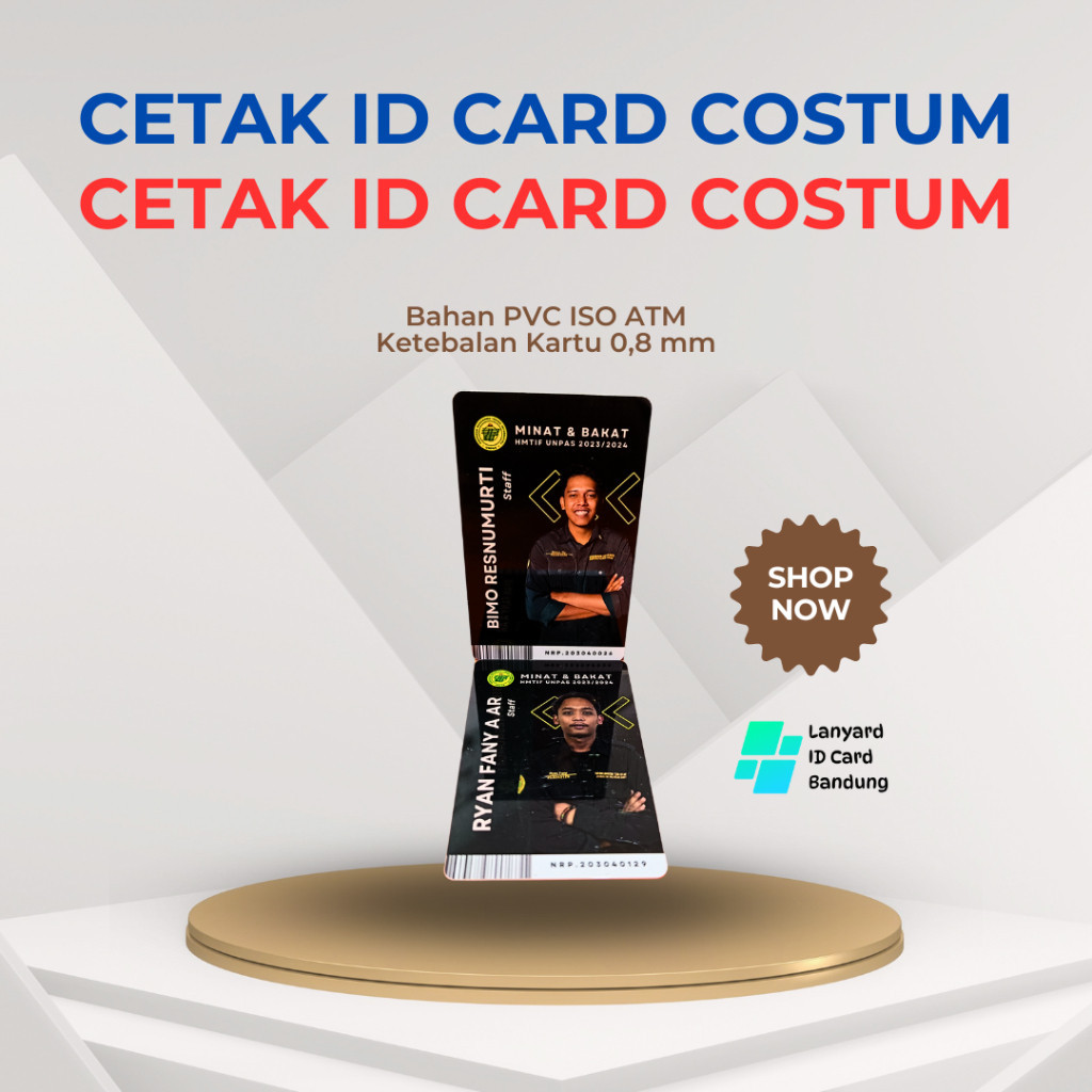 

Jasa Cetak Id Card Premium Name Tag Kartu karyawan bahan kuat tidak luntur