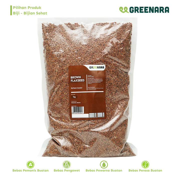 

[[ K23 - BEST SELLER ]] Biji Rami Coklat 1kg / Natural Brown Flaxseed