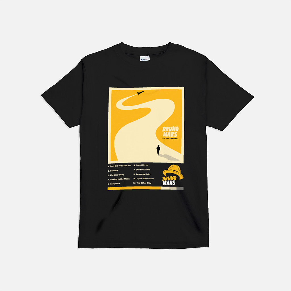 Cotton T-Shirt PREMIUM Kaos Bruno Mars / Kaos Konser Bruno Mars / Kaos Bruno Mars The Lazy Song Doo-