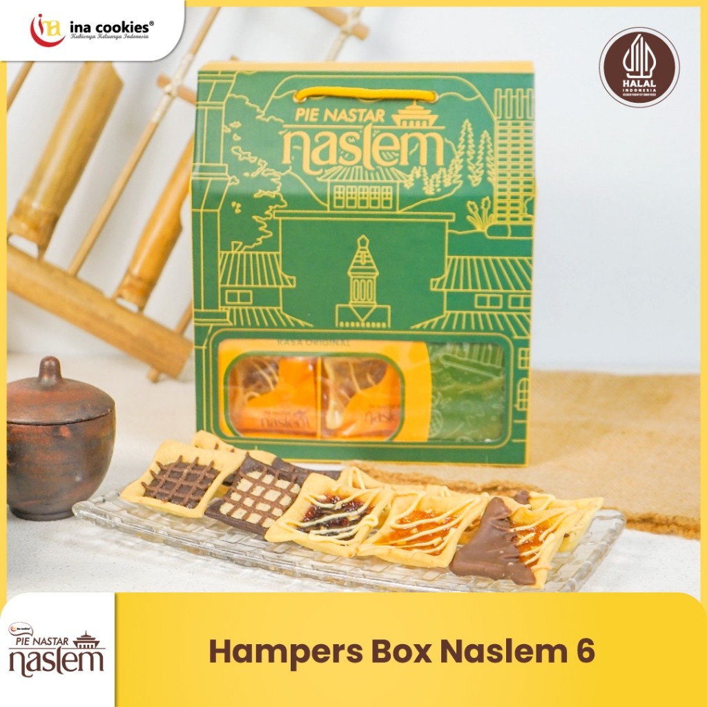 

Hampers Pie Nastar Naslem 4 Box isi 6 pcs (Ori, Coklat, Tiramisu, Blueberry) Agen Malang