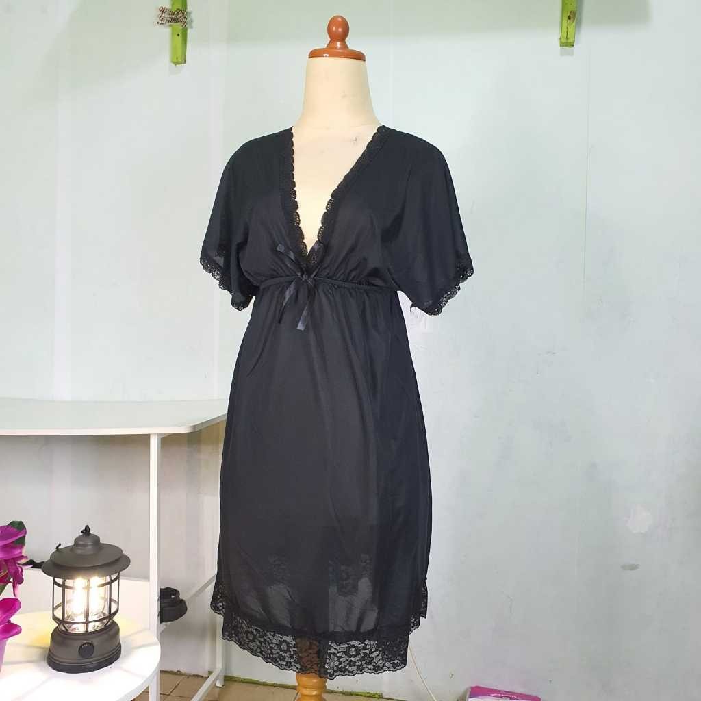 Gaun Malam Seksi Renda V-Neck Baju Tidur Sexy Wanita Dewasa Hot Daster Wanita