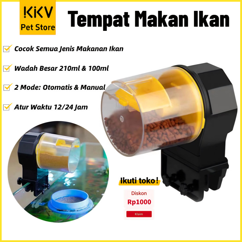 Tempat Makan Ikan Otomatis Pakan Ikan Otomatis 2 Mode Cocok Semua Jenis Makanan Ikan Timer