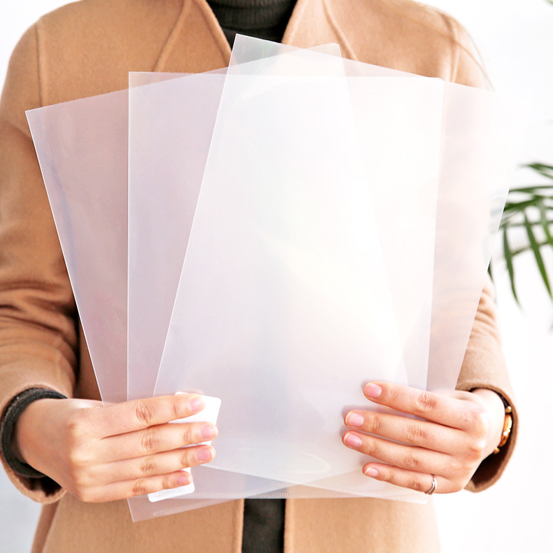 

1 PCS School Office A4 File Bag Transparent L-Type Plastic Folder Filing Presentation Files Paper Cover Stationery Supplies