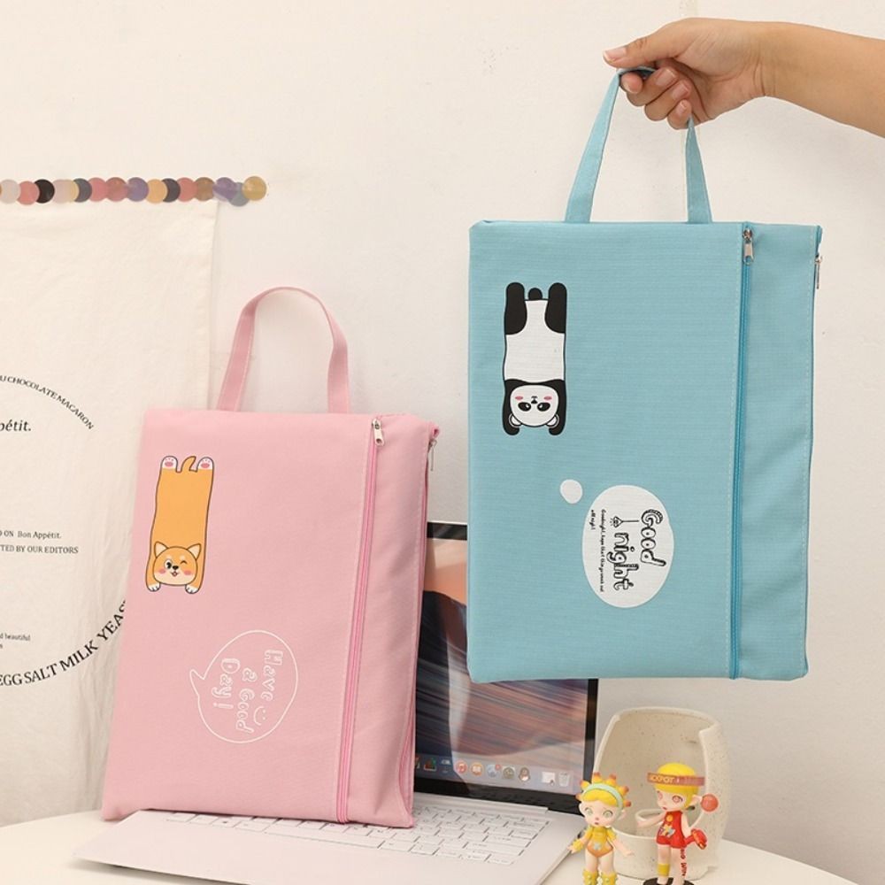 

Cute Double Layer A4 File Folder Handheld Cartoon Test Paper Storage Folder Waterproof Large Capacity Portfolio