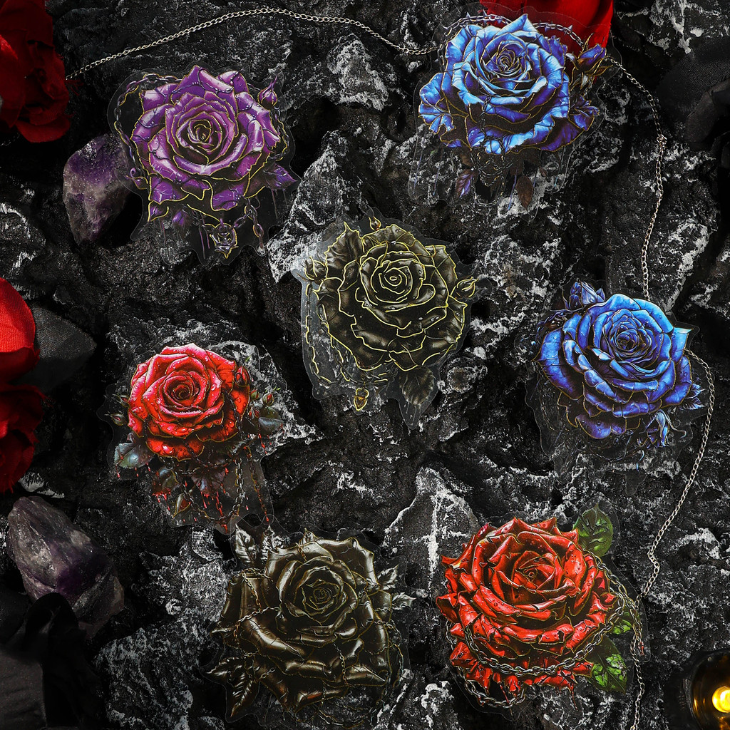 Vintage Romantic Rose Stickers Pack Gothic Style Plant Handbook Scrapbooking Decorative Children's S