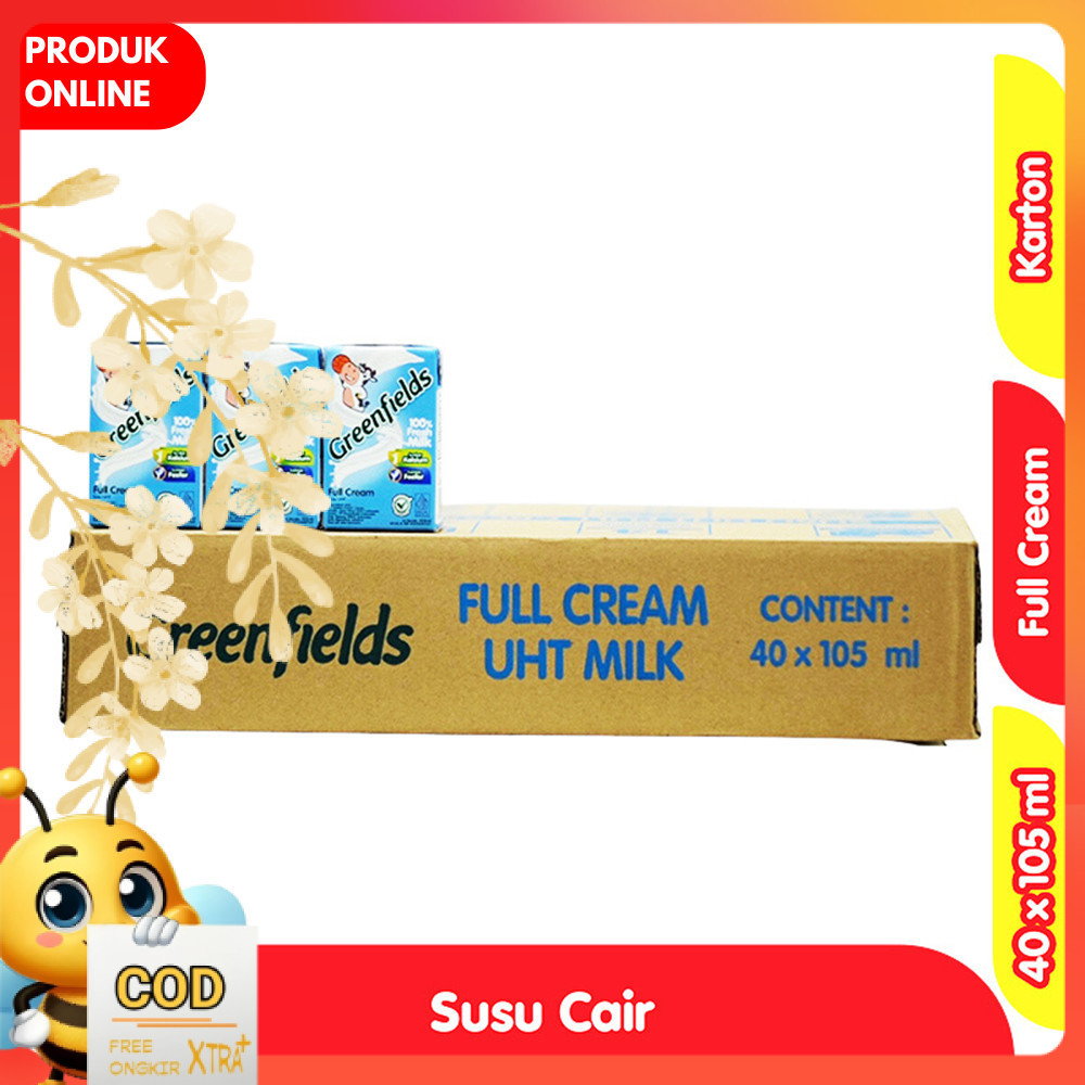 

Greenfields Susu UHT Full Cream Kotak 40 x 105 ml - Karton