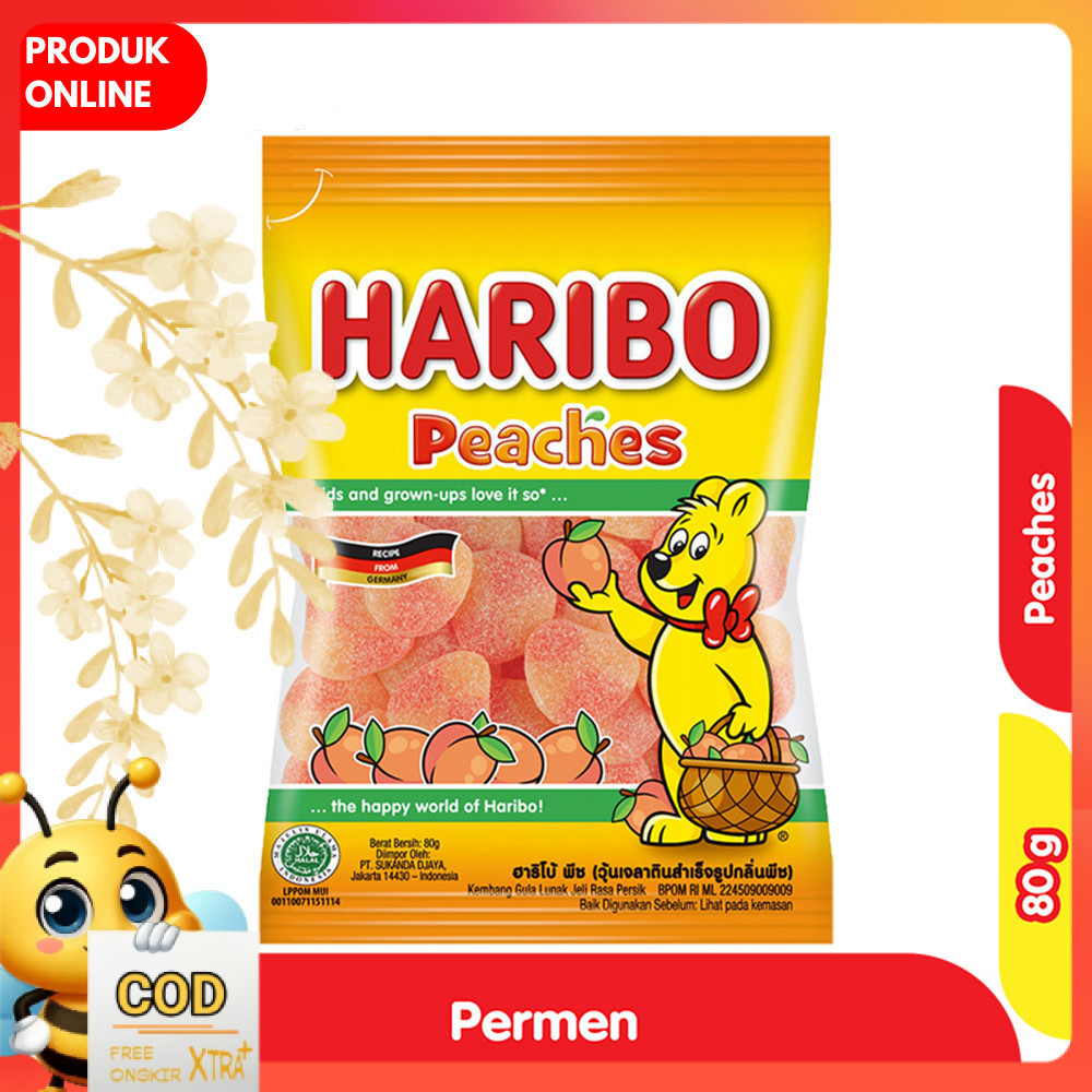 

HARIBO Peaches Permen Lunak Jeli Rasa Persik 80 g