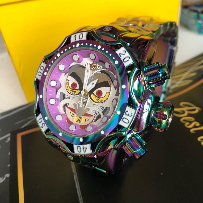 Invicta V2 JOKER Pria Kuarsa Jam Tangan Kalender Hidup Tahan Air