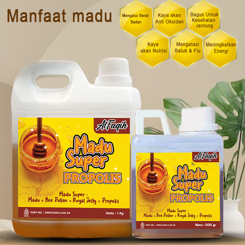 

al faqih Madu Super Propolis Kalimantan 1 kg dan 500 gr Mengandung PROPOLIS, Bee pollen