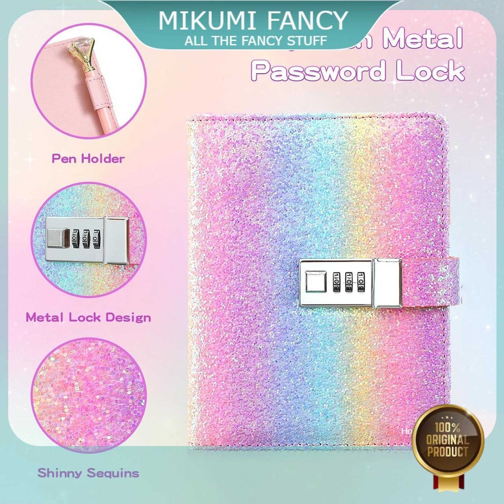 

FANCY JIALILI Buku Diary Notebook Catatan Jurnal B6 256 Halaman with Lock - F-5