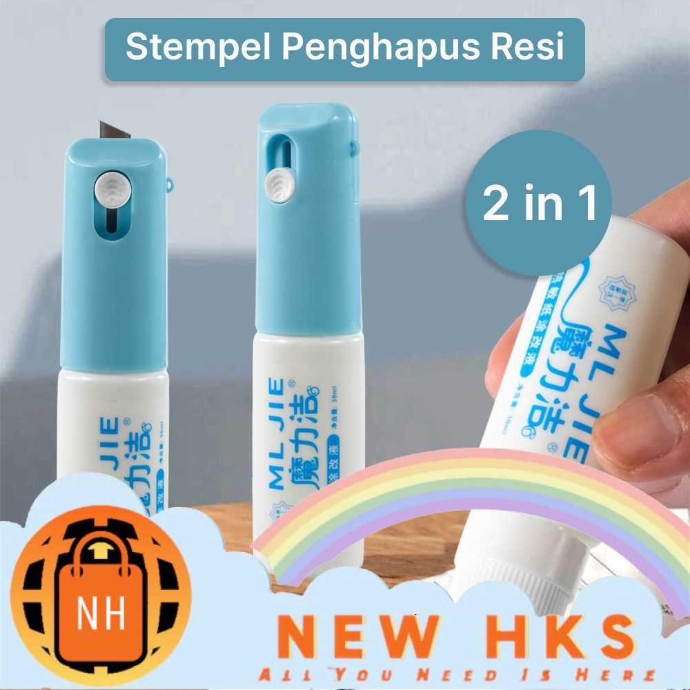 

30ML ML JIE Stempel Penghapus Resi 2in1 Cutter Pembuka Paket - ML-2 hapus tinta thermal resi online