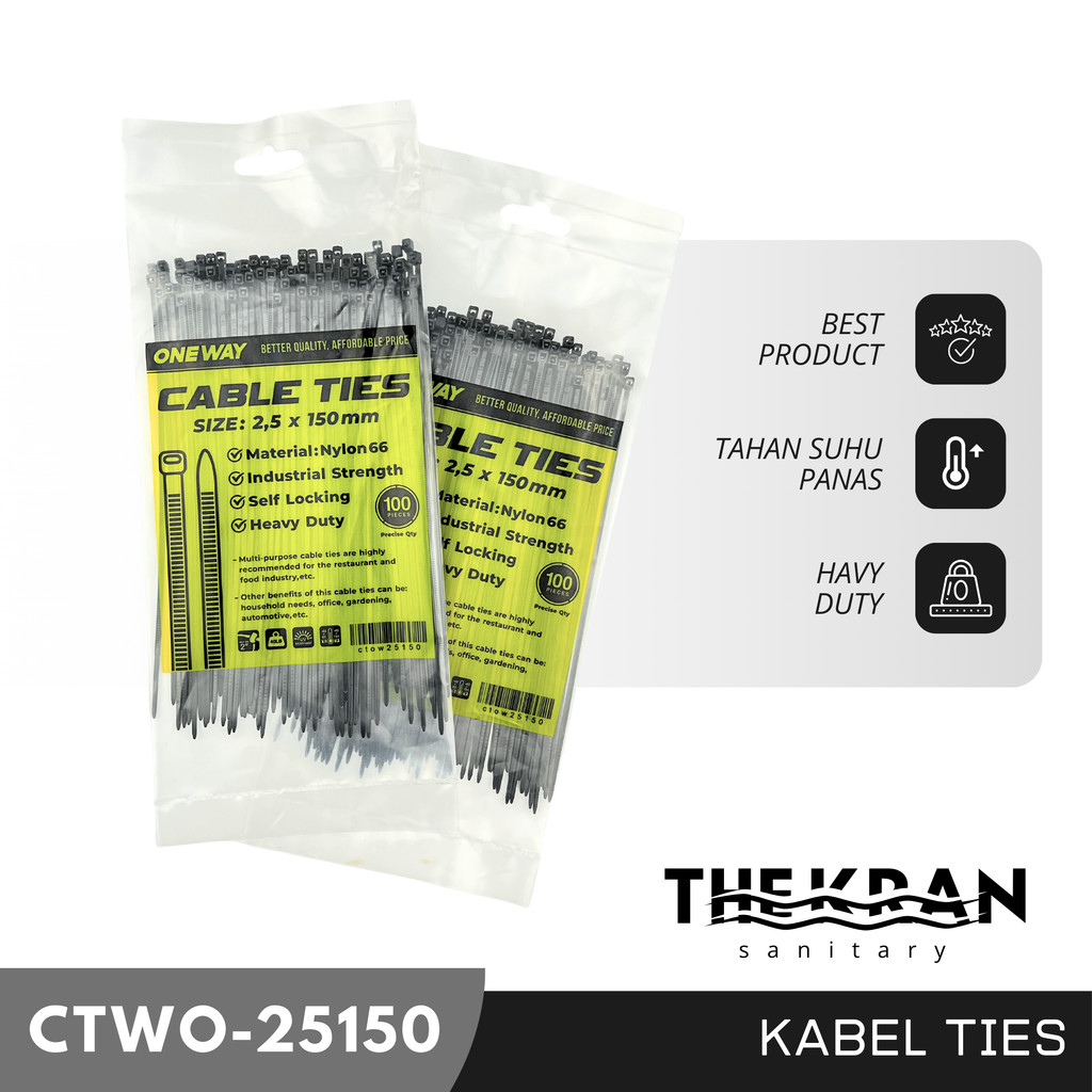 

TKR Kabel Ties Nylon 2,5 x 150 / Kabel Tie Nylon 15 cm Warna - Warni / Kabel Tis Nylon ONE WAY 2,5 X 150 CTWO25150