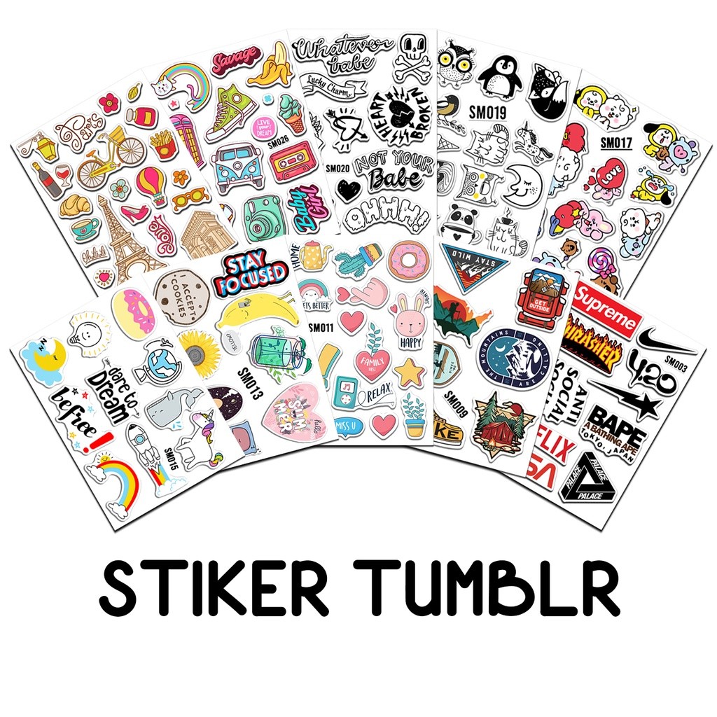 

Mini Sticker Tumblr Aesthetic Hp Binder Brand Logo Astronout Band Kawaii Lucu Sticker