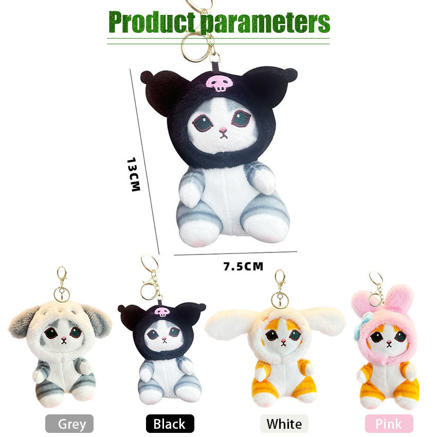 Gantungan Kunci Mofusand Sanrio Karakter Kucing Mainan Mini Boneka Kuromi & Cinnamoroll Full Body