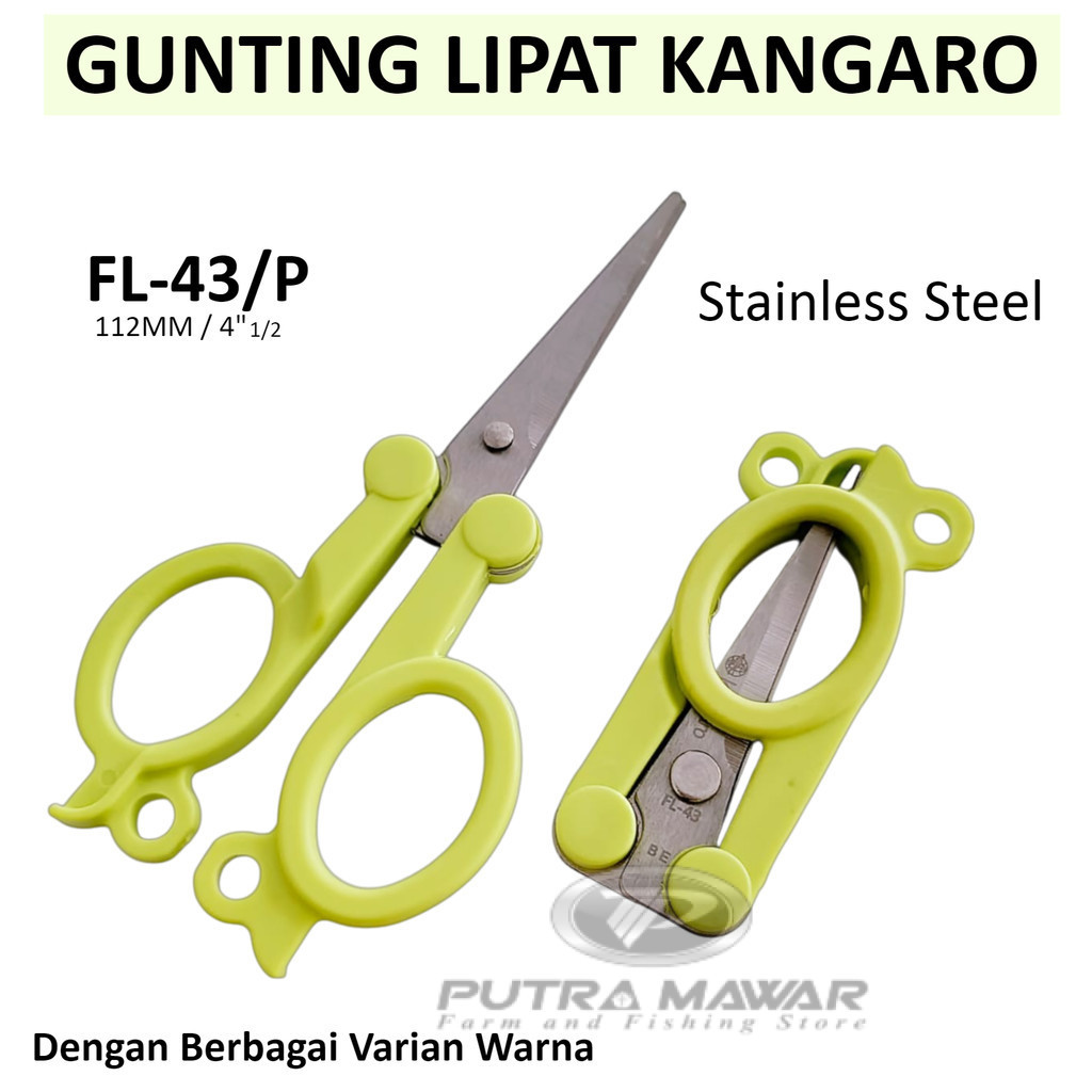 

Gunting Lipat Kangaro Folded Scissors Fl-43/P /Gunting Kertas Senar Kecil Buat Sekolah Mancing Mini Stainless Steel Super Tajam Anti Karat Serbaguna Murah Berkualitas
