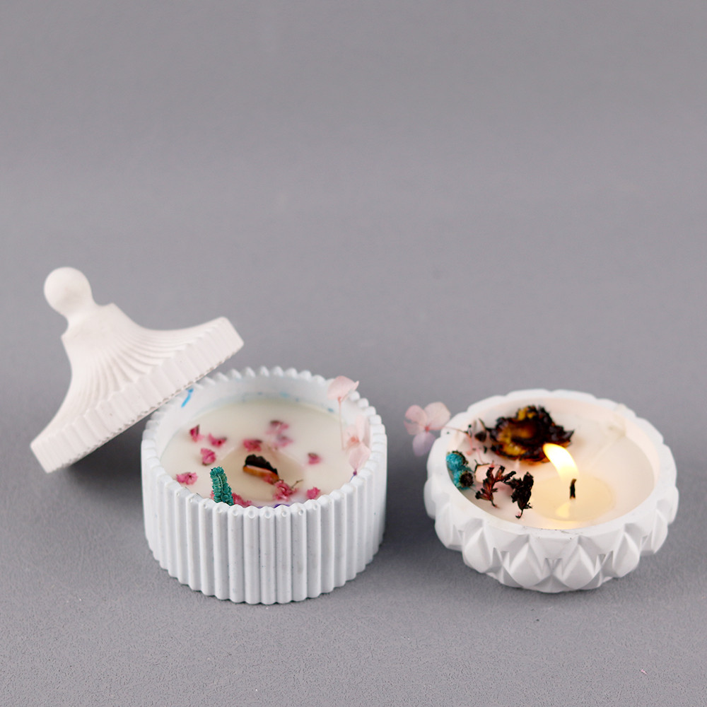 

Plaster Candle Jar Silicone Mold DIY Handmade Epoxy Resin Storage Box Molds Concrete Flower Pot Mould Home Crafts Decor Tool