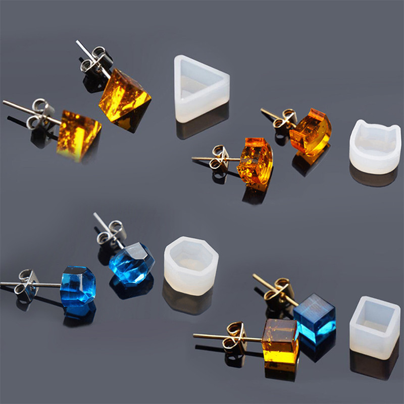 

Mini Cat Shape Silicone Molds for DIY Earrings Making Mix Cat Head Hexagon Epoxy Resin Molds Keychain Halloween Decoration Tools