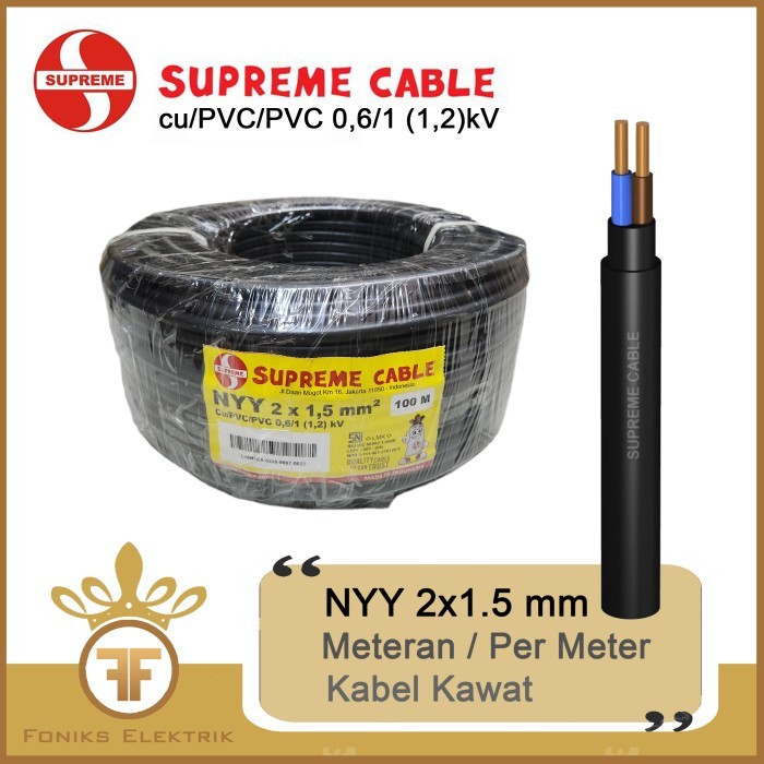 KABEL SUPREME NYY 2X1.5 METERAN PER METER