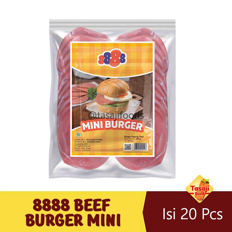 

8888 Beef Burger Mini Isi 20 Pcs Burger Sapi grosir