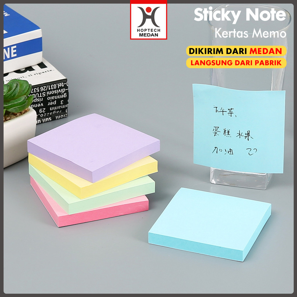 

Hoptech - [READY] 100 Lembar Sticky Notes 7.6×7.6 CM Memo Stick Kertas Memo Tempel Perlengkapan Kantor Stiker Catatan