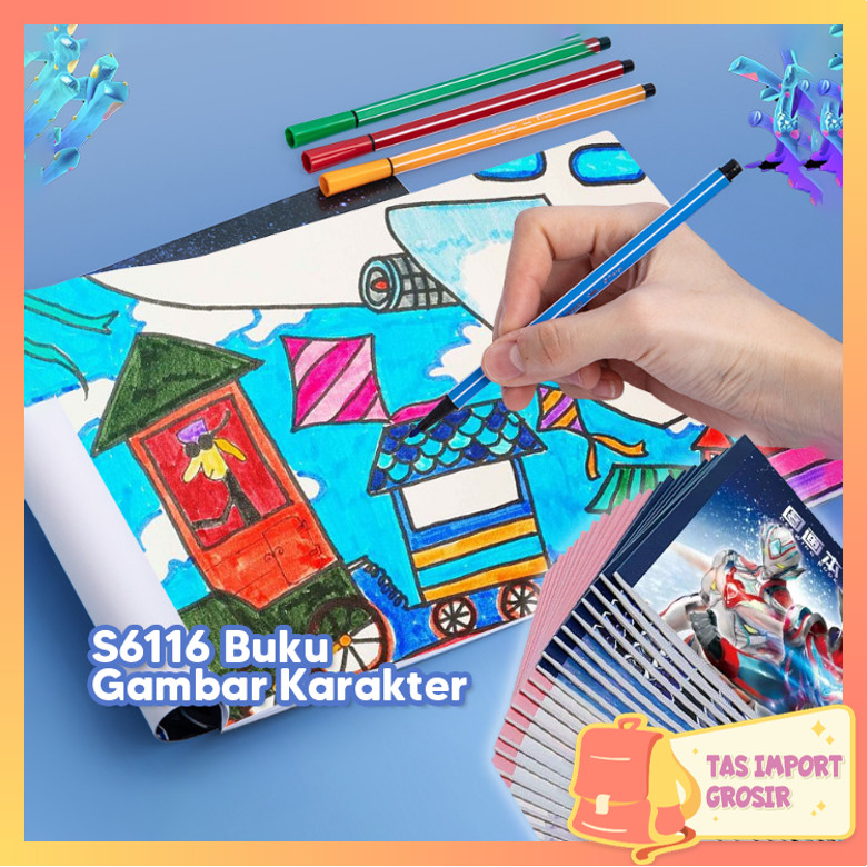 

Tas Import - S6116 Buku Gambar Karakter / Drawing Book Tebal Tidak Tembus / Buku Gambar Lukisan Kertas / Painting Book Motif Karakter