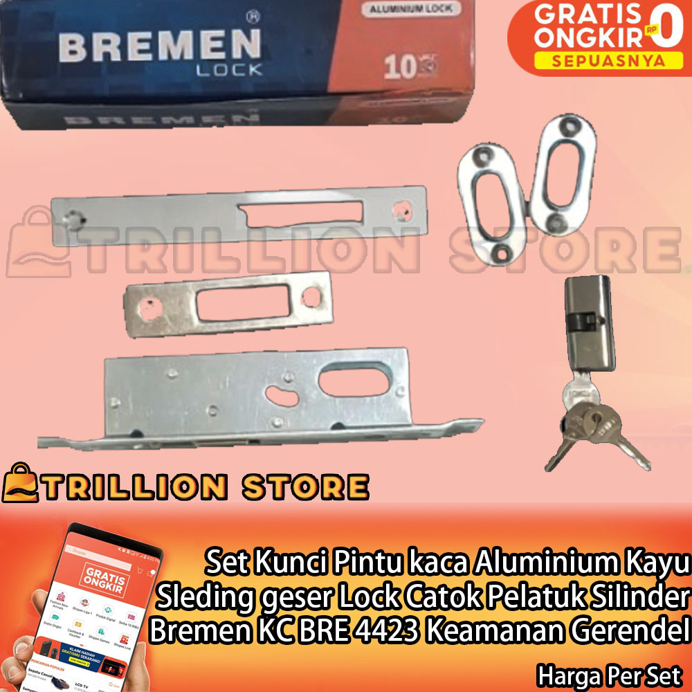 Bremen Kc 4423 Kunci Kait Lock Sleding Konci Pintu Kaet Sliding Alumunium Aluminium Geser Alminium A