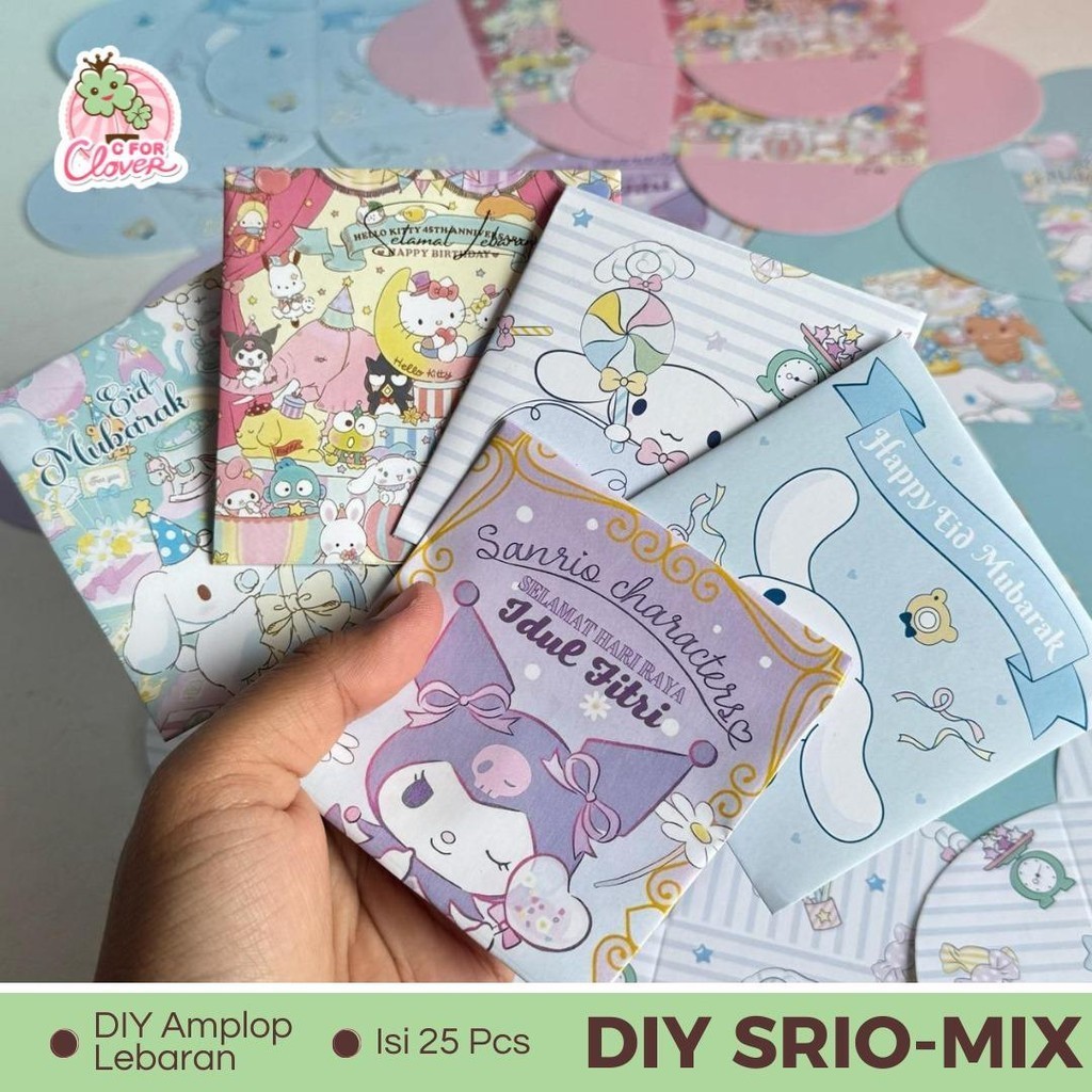 

(CFC) DIY AMPLOP LEBARAN DENGAN GAMBAR KARAKTER IMUT eid mubarak mix hariraya kemenangan
