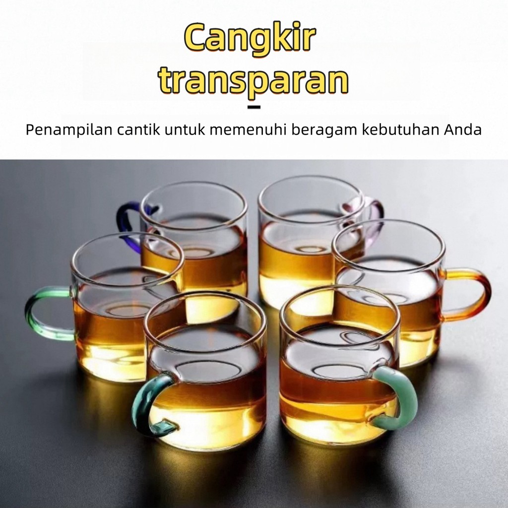 Cangkir teh mini, cangkir kecil, gelas borosilikat, cangkir teh, kopi, 100 ml, tahan suhu tinggi