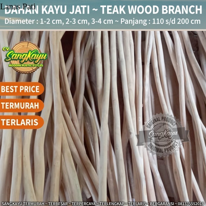 

Teak Wood Branch 120 Dahan ranting kayu jati dekorasi - 1 - 2 cm,110cm - 1 - 2 cm, 110 cm XD4