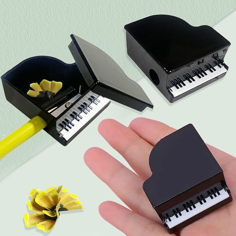 

4Pcs Piano Shaped Pencil Sharpener Gift Home Artists Engineers Music Stationery for Sketch Pencils Portable Student Supply