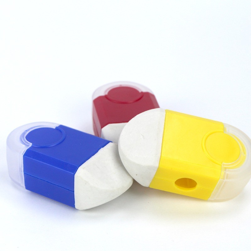 

1pc Children's Prize Gift 2 in 1 Multifunctional Eraser Pencil Sharpener School Office Supplies Creative Student Stationery Item