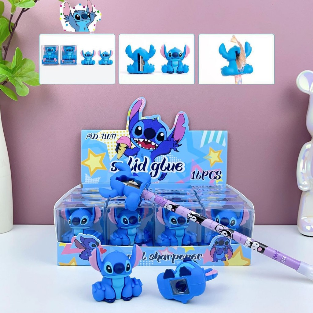 

16pcs Disney Cute Pencil Sharpeners Stitch Students Pencil Sharpener Stationery Sharpening Tool School Supplies Wholesale