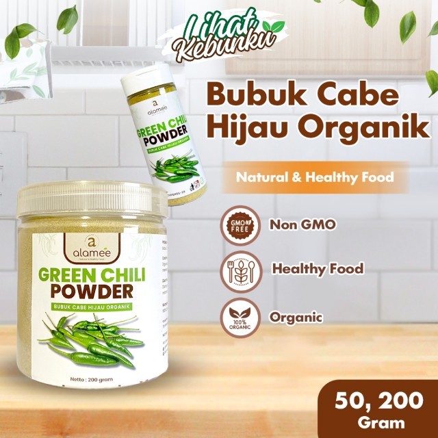 

ALAMEE Cabe Bubuk Hijau Green Chili Seasoning Powder Halus Cabai Bumbu Masak Dapur LIHAT KEBUNKU