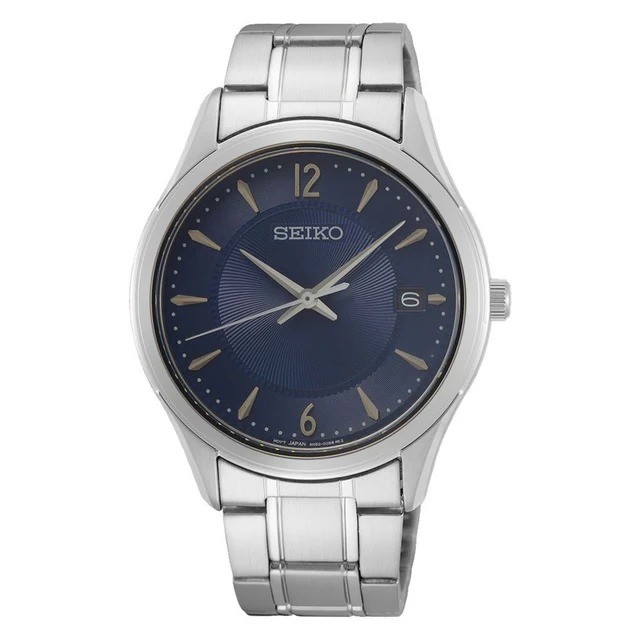 JAM TANGAN PRIA SEIKO SUR419 SUR419P1 ANALOG BLUE DIAL STAINLESS STRAP BONUS PIN PUSHER