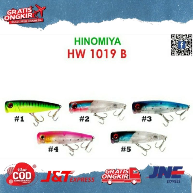 Ready LIKE Lure POPPER HINOMIYA HW-1019B wp