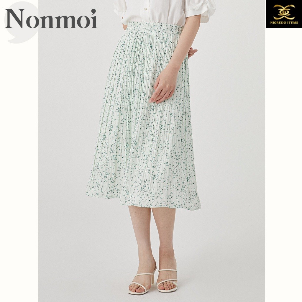 Nonmoi - Ivanna Skirt Rok Panjang Wanita Motif Floral Warna Hijau