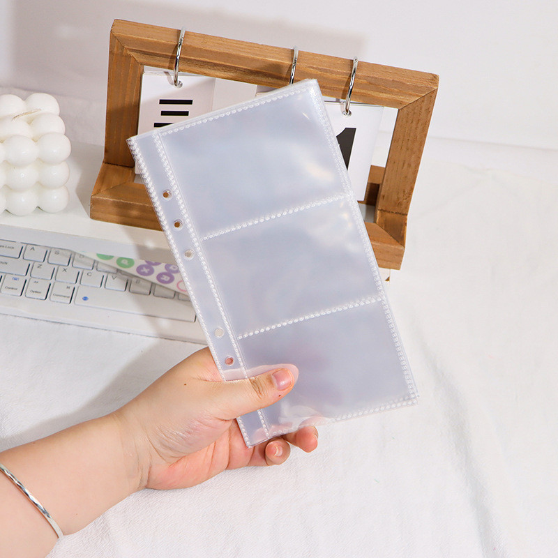 

A6 Transparent File Holder Notebook 6 Hole Loose Leaf DIY Document Bag Binder Rings PVC Storage Binding