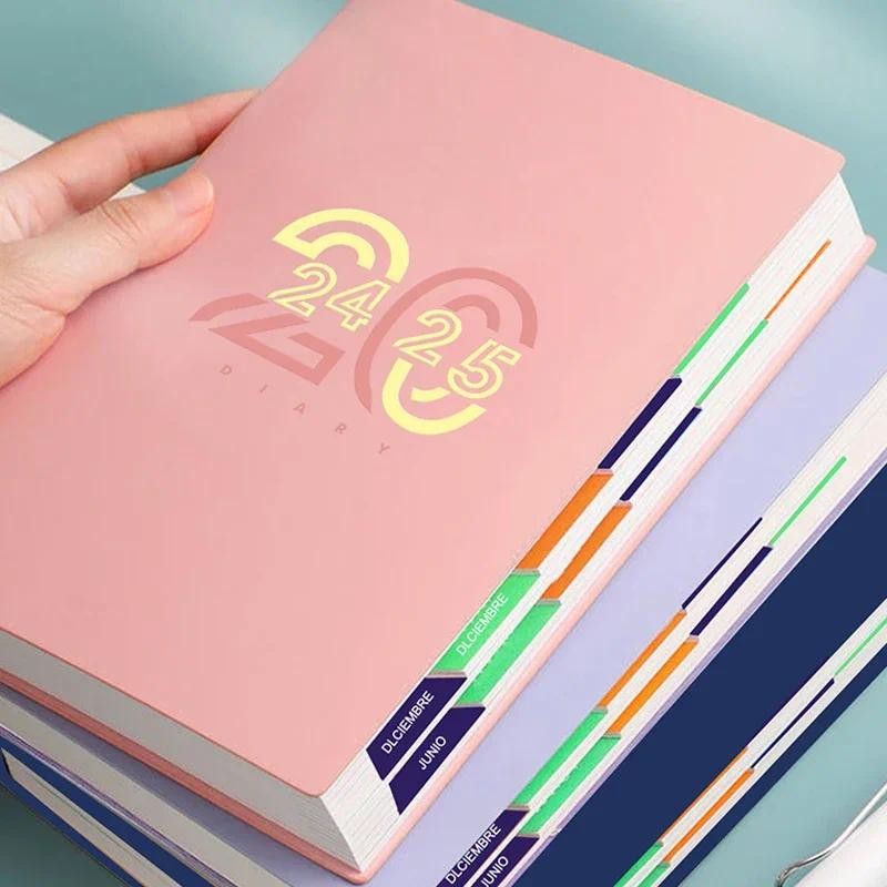 

July 2024 to June 2025 Planner Notebook A5 Agenda Spanish Inner 80GSM Monthly/Weekly/Daily School Supplies Stationery