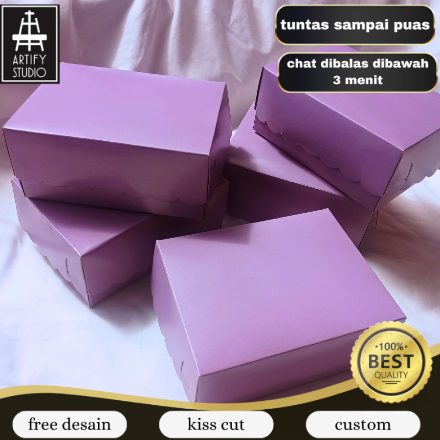 

Artify kotak kardus Ungu 12x 16 cm Kotak kardus Kue Snack Box