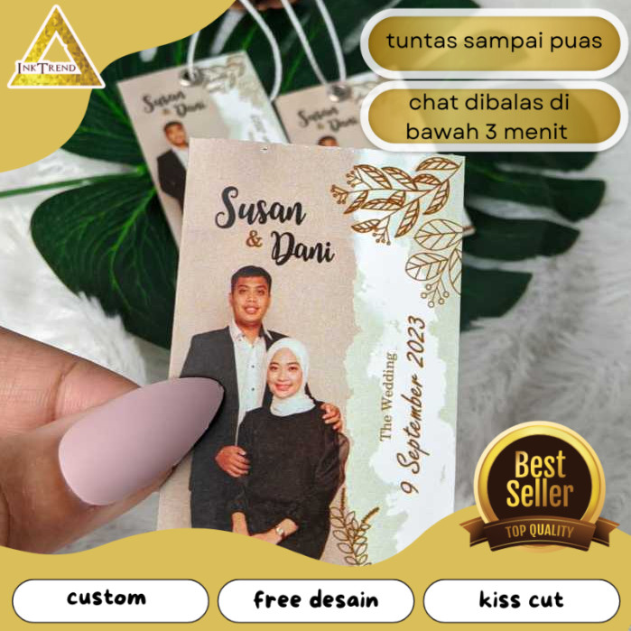 

INKA Hangtag Wedding Souvenir Hang Tag Label Custom Pernikahan Ucapan Nikah Free Desain