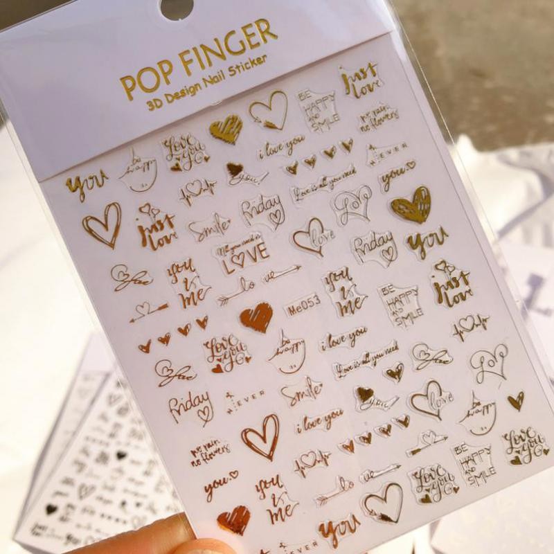 

1pc Gold Heart Scrapbooking Stickers Love Adhesive Nail Stickers Hearts Nail Decals for Women DIY Nail Decals, Phone Decoration