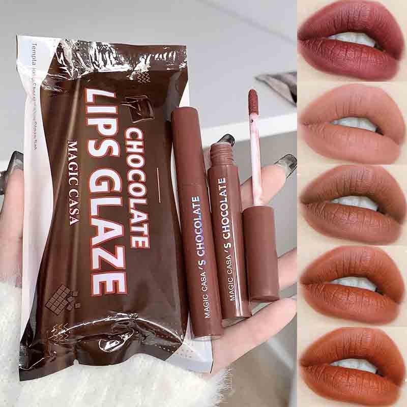 Set Lip Glaze Cokelat  Lip Glaze Velvet Matte  Lip Glaze Soft Mist Alami