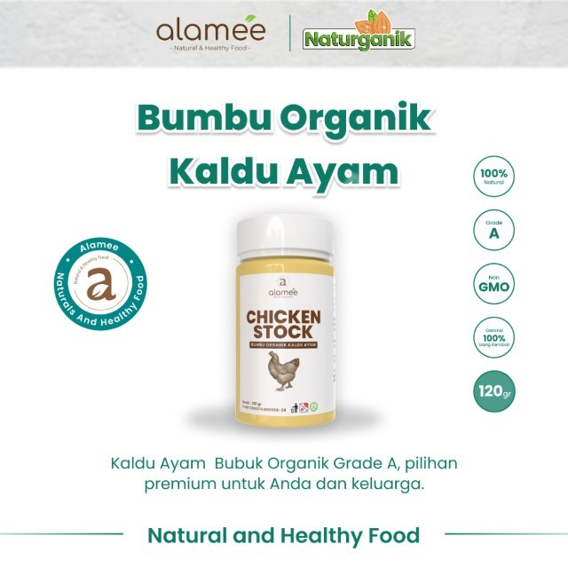 

ALAMEE Kaldu Ayam Non MSG Bubuk Bumbu Dapur Spice Chicken Powder Tabur Seasoning 120gr Naturganik