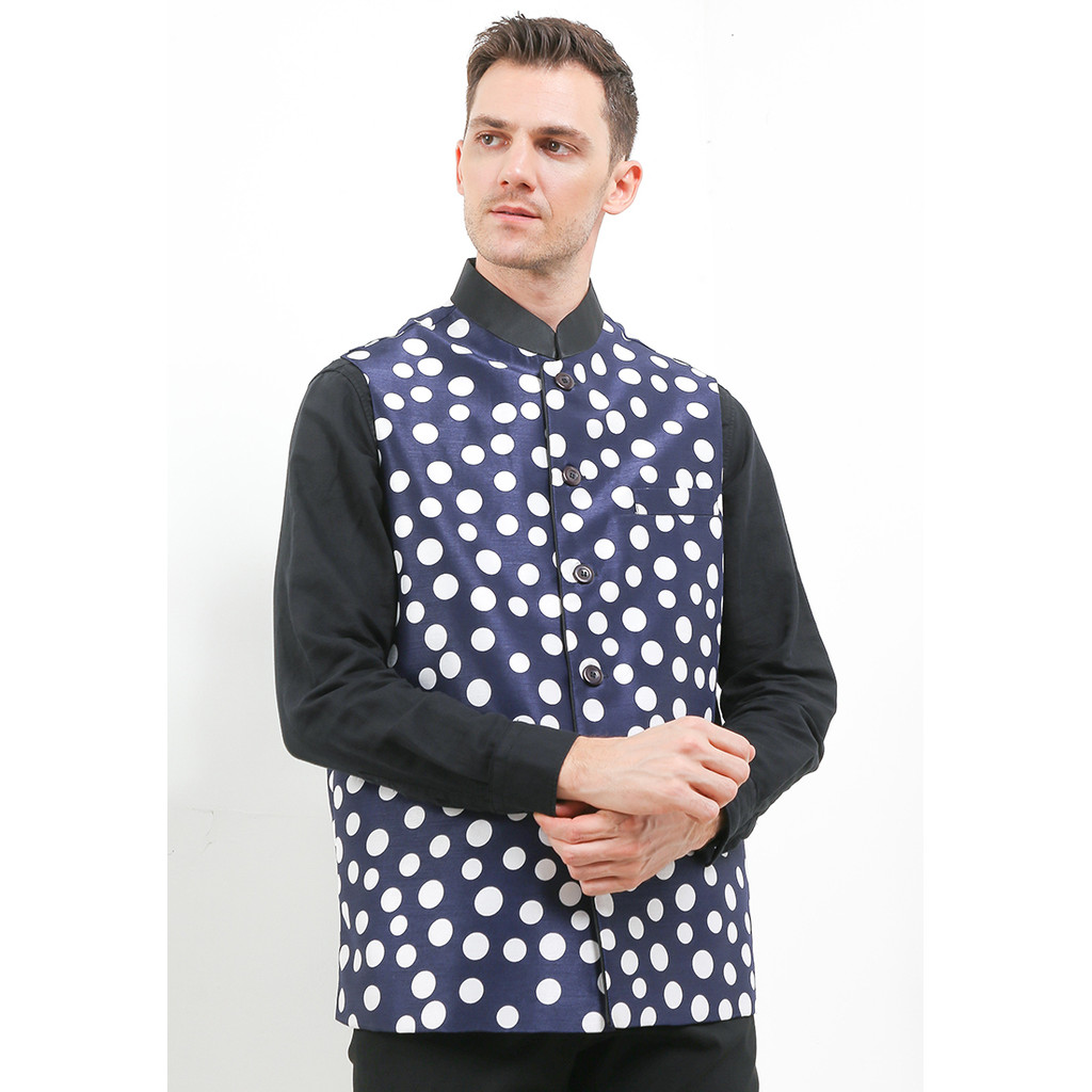 NULU Jacket atau vest pria mewah/pesta print izzy vest jacquard men