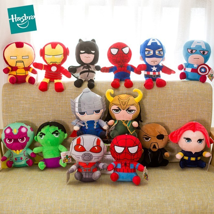 Original Marvel Plush Toys Cute 20cm Black Widow Hulk Vision Iron Man