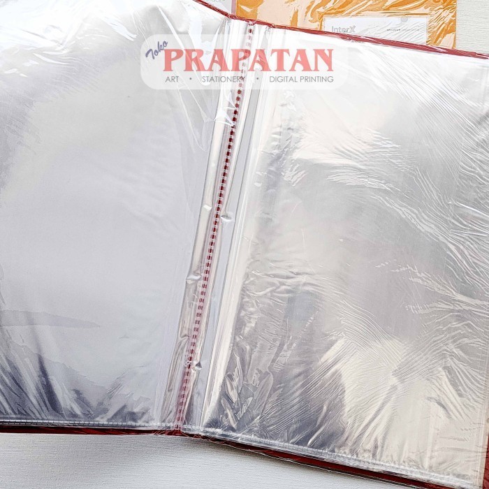 

Clear Holder / Display Book / Inter X Folder Folio - 60 Pockets - Merah