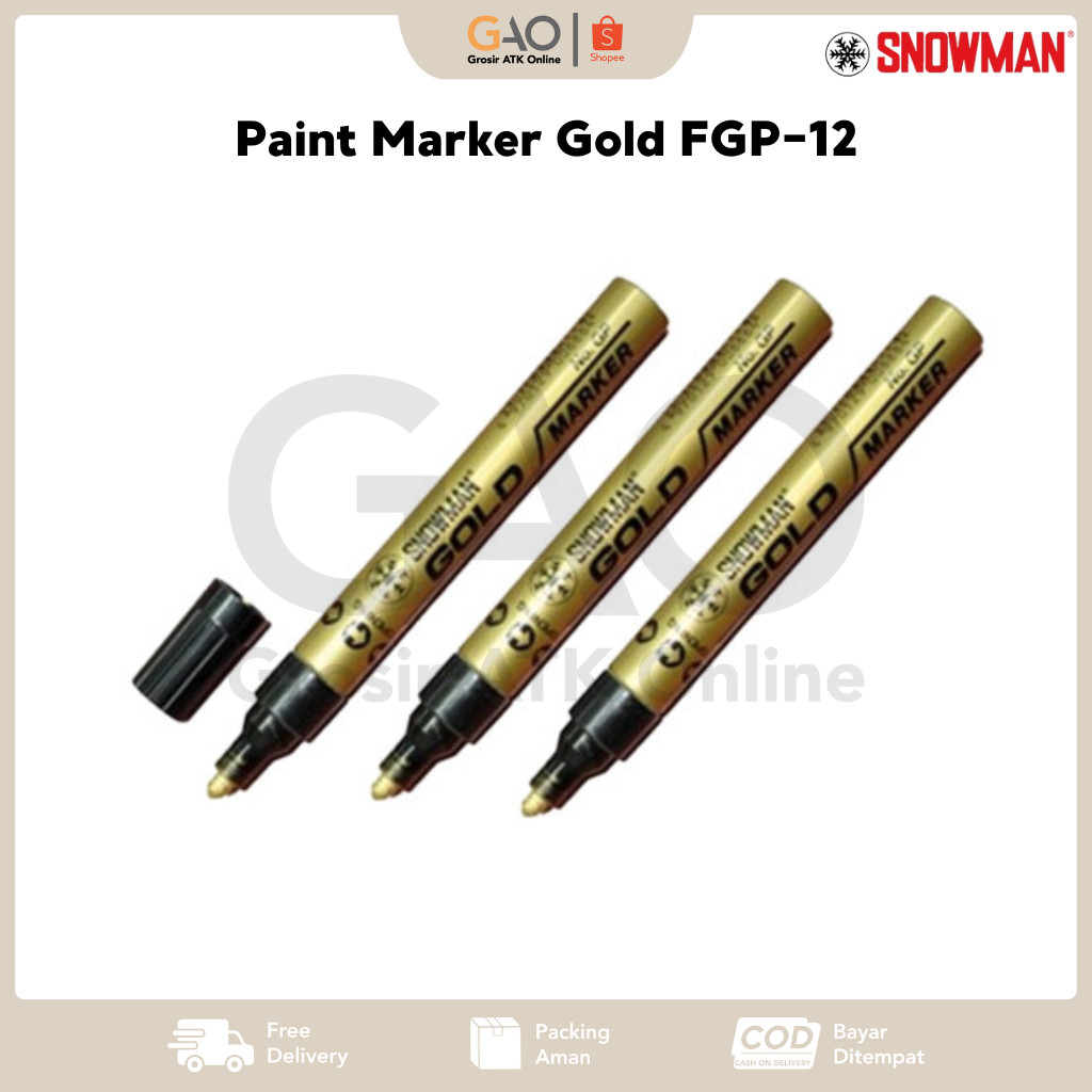 

Paint Marker Gold Snowman GP-12 / Spidol Emas Besar Snowman GP-12