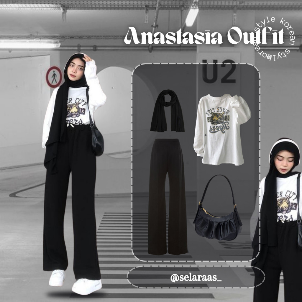 DISKON - Anastia outfit set | senada | Oneset wanita kekinian | Outfit mamba | OOTD korean style | O