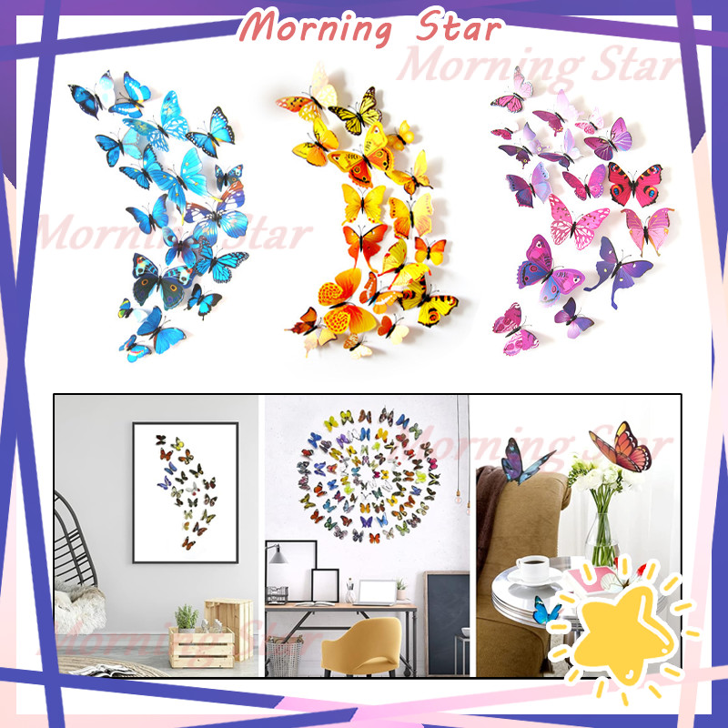 Wall Stiker Butterfly/Kupu Kupu 3d Premium Wall Sticker/Kupu-kupu Dekorasi Dinding/Stiker Dinding 3D