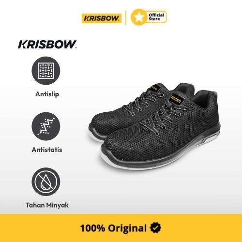 Krisbow Sepatu Safety Shoes Ares 4 Inchi Ukuran 40 - Hitam